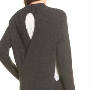 Anthropologie Hinge Cross Open Back Long Cardigan